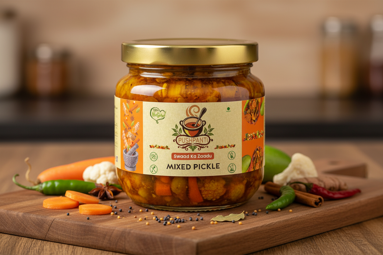 Mixed Pickle 250g Jar Mockup